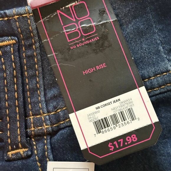 No Boundaries Girl's Junior's Corset High Rise Size 5 Skinny Jeans NWT - Picture 3 of 7